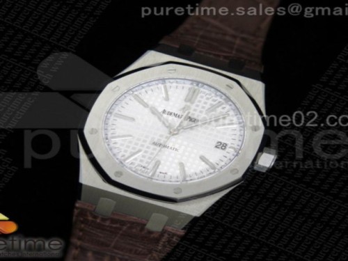 JF공장 오데마피게 로얄오크 37MM 실버다이얼  가죽 Royal Oak 37mm 15450 SS JF 11 Best Edition Silver Dial on Brown Leather Strap A3120