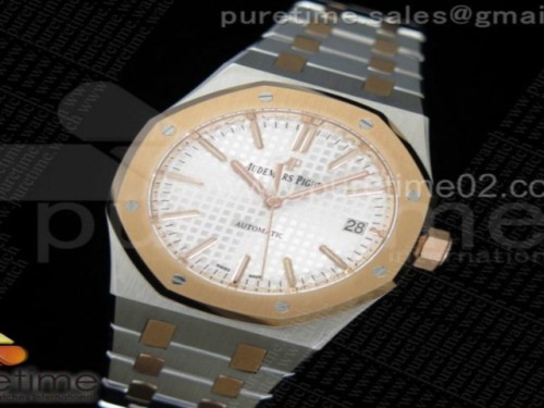 JF공장 오데마피게 로얄오크 37MM 실버다이얼 로즈골드콤비 _ 브슬 Royal Oak 37mm 15450 RG Bezel JF 1_1 Best Edition Silver Dial on SS_RG Bracelet A3120