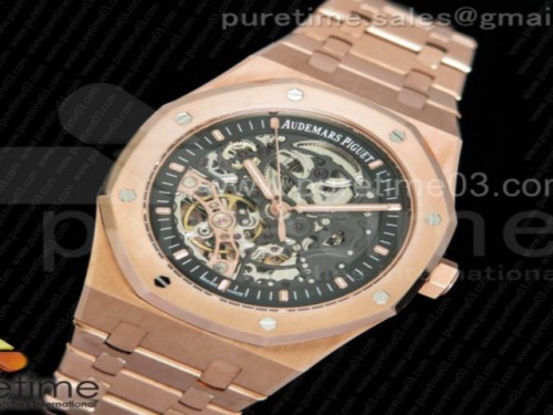 JF공장 오데마피게 로얄오크 41MM 더블밸런스휠 15407 로즈골드 _ 브슬 Royal Oak 41mm Double Balance Wheel Openworked 15407 RG JF 1_1 Best Edition on RG Bracelet A3132