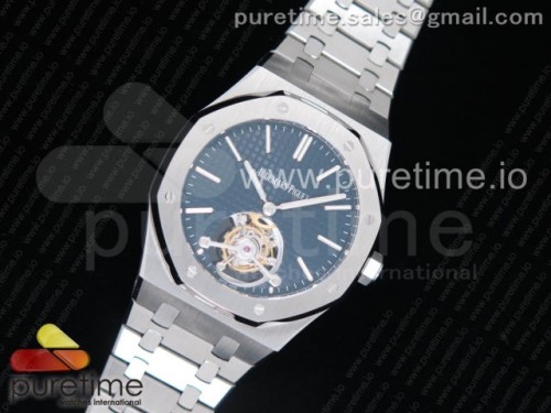 JF공장 오데마피게 로얄오크 뚜르비옹 씬 엑스트라 블루 텍스처드 다이얼 Royal Oak Tourbillon Extra-thin SS JF 1_1 Best Edition Blue Textured Dial on SS Bracelet