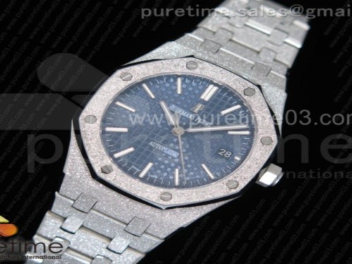 JH공장 오데마피게 로얄오크 37MM 15454 블루다이얼 _ 브슬 Royal Oak Frosted Gold 37mm 15454 SS JHF Best Edition Blue Dial on SS Bracelet A3120