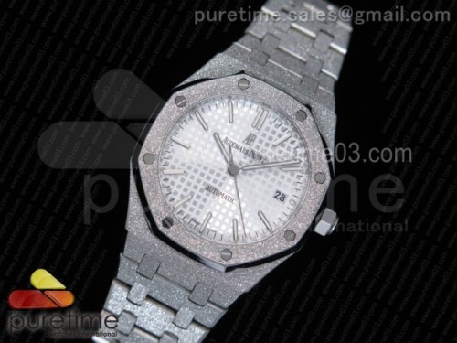 JH공장 오데마피게 로얄오크 37MM 15454 실버다이얼 _ 브슬 Royal Oak Frosted Gold 37mm 15454 SS JHF Best Edition Silver Dial on SS Bracelet A3120