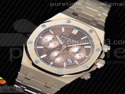 JH공장 오데마피게 로얄오크 크로노그래프 브라운_로즈골드 다이얼 로즈골드 _ 브슬 Royal Oak Chronograph RG JHF Best Edition Brown_RG Dial on RG Bracelet A7750