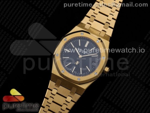 KZ공장 오데마피게 로얄오크 15202 블랙다이얼 옐로우골드금통 브슬 _ Royal Oak 39mm 15202 YG KZF 11 Best Edition Blue Textured Dial on YG Bracelet A2121