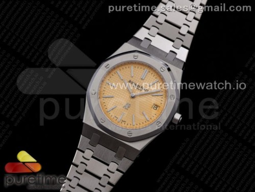 KZ공장 오데마피게 로얄오크 15202 옐로우다이얼 브슬 _ Royal Oak 39mm 15202 SS KZF 11 Best Edition Yellow Textured Dial on SS Bracelet A2121