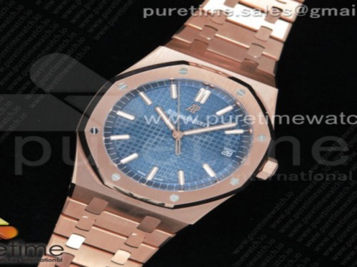 OM공장 오데마피게 15500 로얄오크 41MM 로즈골드 블루다이얼 브슬 _ Royal Oak 41mm 15500 RG OMF 11 Best Edition Blue Textured Dial on RG Bracelet MIYOTA 9015