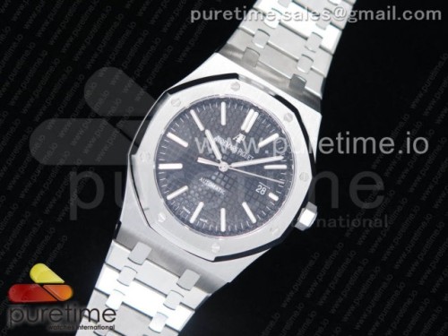 OM공장 오데마피게 로얄오크 41MM 15400 Royal Oak 41mm 15400 SS OMF 1_1 Best Edition Black Textured Dial on SS Bracelet A3120