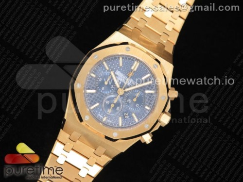 OM공장 오데마피게 로얄오크 크로노 옐로우골드 블루다이얼 브슬 _ Royal Oak Chrono 26331ST YG OMF 11 Best Edition Blue Dial on YG Bracelet A7750