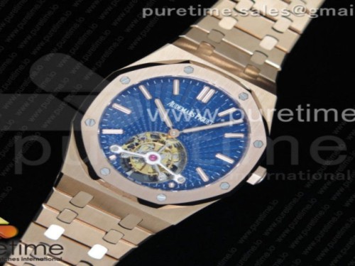 R8공장 오데마피게 로얄오크 2018 SIHH 뚜르비옹 블루다이얼 로즈골드 _ 브슬 Royal Oak 2018 SIHH RG Tourbillon R8F Blue Sunburst Tapisserie Dial on RG Bracelet