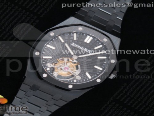 R8공장 오데마피게 로얄오크 PVD 투어빌론 블랙다이얼 브슬 _ Royal Oak PVD Tourbillon R8F Best Edition Black Sunburst Tapisserie Dial on PVD Bracelet