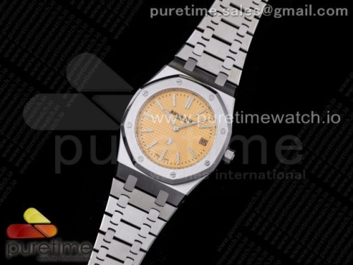 XF공장 V2 오데마피게 로얄오크 39MM 15202BC 옐로우다이얼 브슬 _ Royal Oak 39mm 15202BC SS XF 11 Best Edition Yellow Textured Dial on SS Bracelet A2121 V2