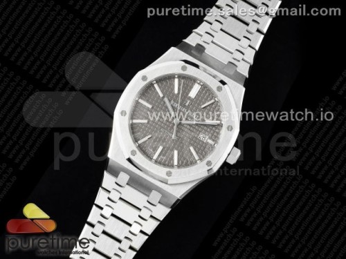 ZF공장 오데마피게 로얄오크 15400 그레이다이얼 브슬 _ Royal Oak 41mm 15400 SS ZF 11 Best Edition Gray Textured Dial on SS Bracelet SA3120 Super Clone