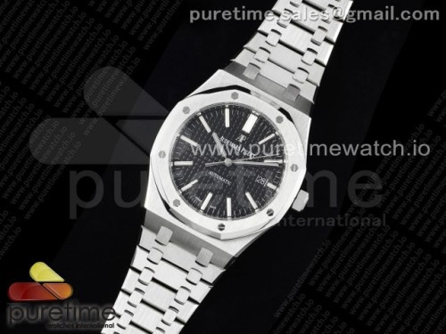 ZF공장 오데마피게 로얄오크 15400 블랙다이얼 브슬 _Royal Oak 41mm 15400 SS ZF 11 Best Edition Black Textured Dial on SS Bracelet SA3120 Super Clone