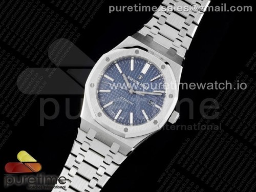 ZF공장 오데마피게 로얄오크 15400 블루다이얼 브슬 _ Royal Oak 41mm 15400 SS ZF 11 Best Edition Blue Textured Dial on SS Bracelet SA3120 Super Clone