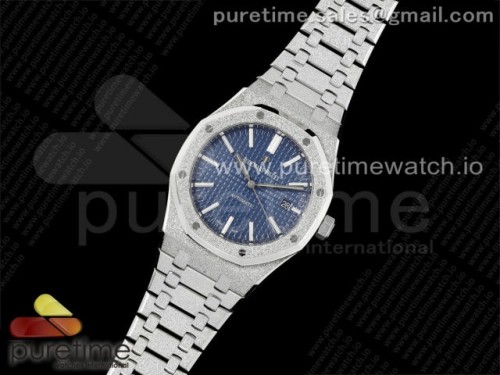 ZF공장 오데마피게 로얄오크 15410 41미리 Royal Oak 41mm 15410 Frosted SS ZF 11 Best Edition Blue Textured Dial on SS Bracelet SA3120 Super Clone