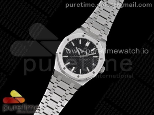 ZF공장 오데마피게 로얄오크 15500 블랙디이얼 브슬 _ Royal Oak 41mm 15500 SS ZF 11 Best Edition Black Textured Dial on SS Bracelet A4302 V2
