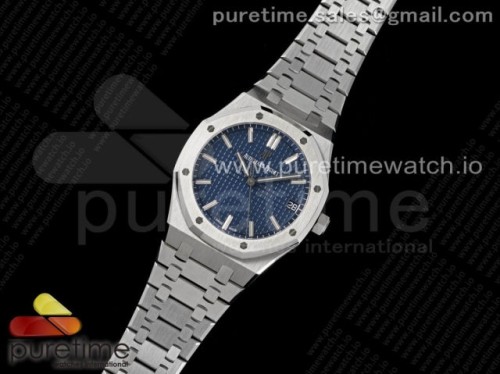 ZF공장 오데마피게 로얄오크 15500 블루디이얼 브슬 _ Royal Oak 41mm 15500 SS ZF 11 Best Edition Blue Textured Dial on SS Bracelet A4302 V2