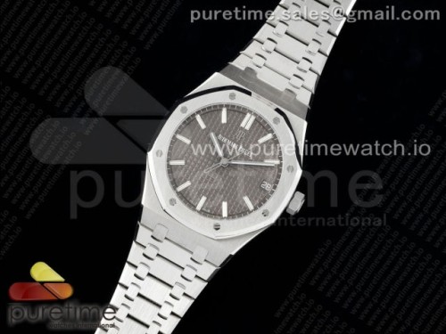 ZF공장 오데마피게 로얄오크 15500_41미리 최신 Royal Oak 41mm 15500 SS ZF 11 Best Edition Gray Textured Dial on SS Bracelet A4302 Super Clone
