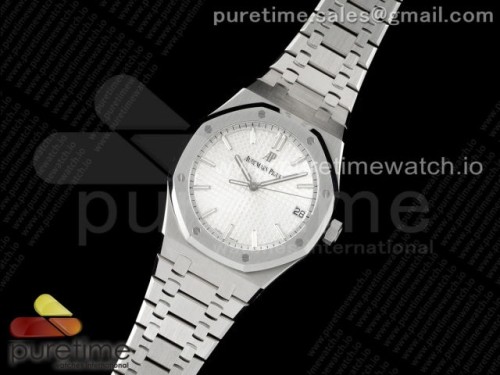 ZF공장 오데마피게 로얄오크 15500_41미리 최신Royal Oak 41mm 15500 SS ZF 11 Best Edition White Textured Dial on SS Bracelet A4302 Super Clone