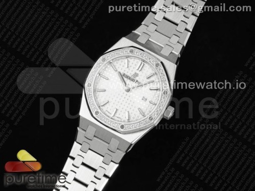 ZF공장 오데마피게 로얄오크 레이디 33미리 Lady Royal Oak 33mm SS ZF 11 Best Edition White Dial Diamonds Bezel on SS Bracelet ETA Quartz
