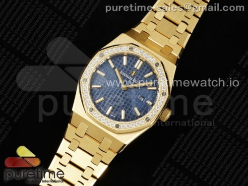 ZF공장 오데마피게 로얄오크 레이디 33미리 Lady Royal Oak 33mm YG ZF 11 Best Edition Blue Dial Diamonds Bezel on YG Bracelet ETA Quartz