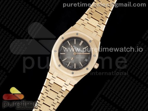 ZF공장 오데마피게 로얄오크16202 로즈골드 그레이 Royal Oak 39mm 16202 50th Anniversary RG ZF 11 Best Edition Gray Textured Dial on RG Bracelet A7121