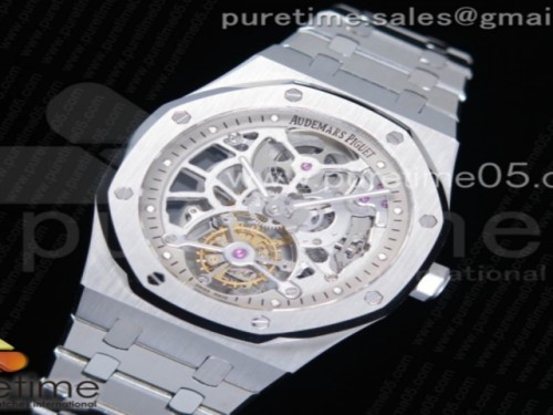 오데마피게 로얄오크 뚜르비옹 스켈레톤다이얼 _ 브슬 Royal Oak Tourbillon Extra-Thin Openworked SS Skeleton Dial on SS Bracelet