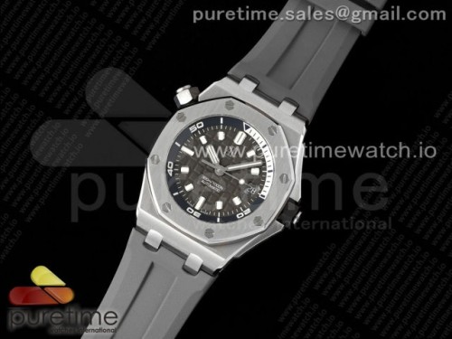 APS공장 오데마피게 로얄오크 오프쇼어 다이버 15720 그레이 Royal Oak Offshore Diver 15720 SS APSF 11 Best Edition Gray Dial on Gray Rubber Strap A4308 Super Clone