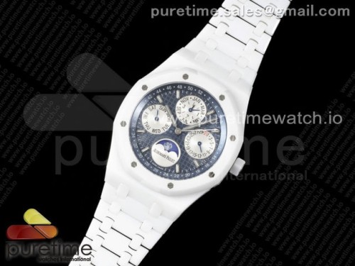 APS공장 오데마피게 로얄오크 퍼페츄얼 캘린더 26579CB 화이트세라믹 _ Royal Oak Perpetual Calendar 26579cb White Ceramic APSF Best Edition on Ceramic Bracelet A5134 (CHS)