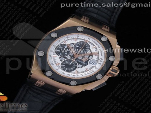 JF공장 V2 로얄오크오프쇼어 루벤 바리첼로 로즈골드 실버다이얼 가죽 _ Royal Oak Offshore Ruben Barrichello II RG JF Best Edition Silver Dial on Black Leather Strap A3126 V2