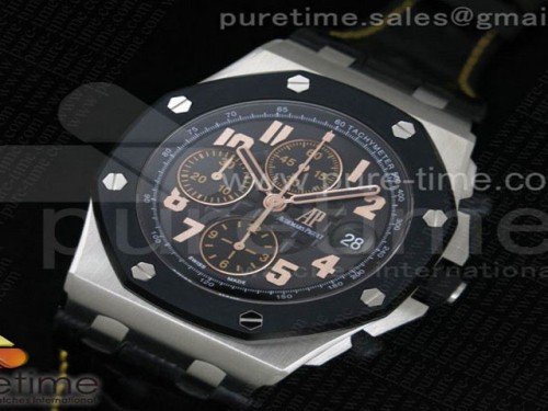 JF공장 오데마피게 로얄오크 오프쇼어 57번가  가죽 Royal Oak Offshore 57th Street Rubberclad Bezel JF Best Edition on Blue Leather Strap A7750