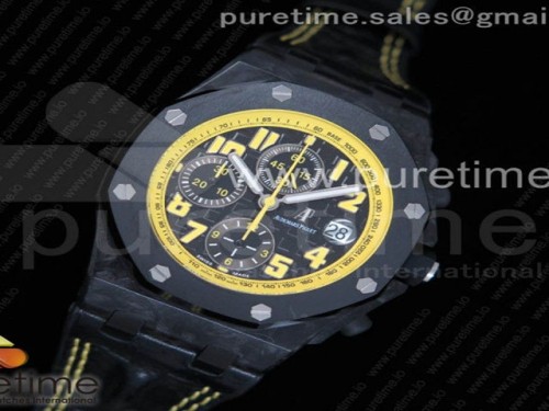 JF공장 오데마피게 로얄오크 오프쇼어 범블비 카본 _ 가죽 Royal Oak Offshore Bumble Bee Forged Carbon 1_1 JF Best Edition on Leather Strap A7750 V2 w_ Cyclops