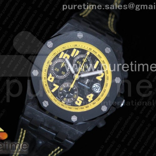 JF공장 오데마피게 로얄오크 오프쇼어 범블비 카본 _ 가죽 Royal Oak Offshore Bumble Bee Forged Carbon 1_1 JF Best Edition on Leather Strap A7750 V2 w_ Cyclops