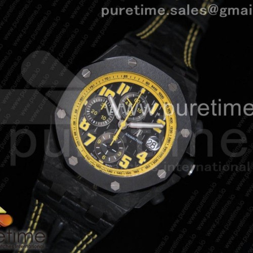 JF공장 오데마피게 로얄오크 오프쇼어 범블비 카본 _ 가죽 Royal Oak Offshore Bumble Bee Forged Carbon 1_1 JF Best Edition on Leather Strap A7750 V2 w_ Cyclops and DW Mod