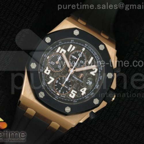 JF공장 오데마피게 로얄오크 오프쇼어 블랙다이얼 로즈골드 _ 러버스트랩 Royal Oak Offshore JF 1_1 Best Edition RG Rubberclad Black Dial on Rubber Strap A7750