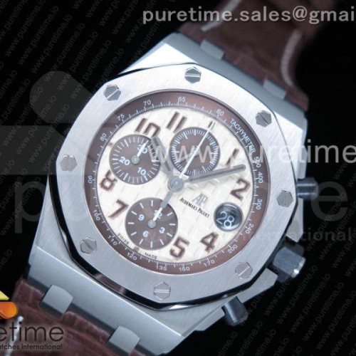 JF공장 오데마피게 로얄오크 오프쇼어 사파리2014 _ 가죽 + 러버스트랩 증정 Royal Oak Offshore Safari 2014 JF on Brown Leather Strap A3126 V2 w_ Cyclops and DW Mod (Free Rubber Strap)