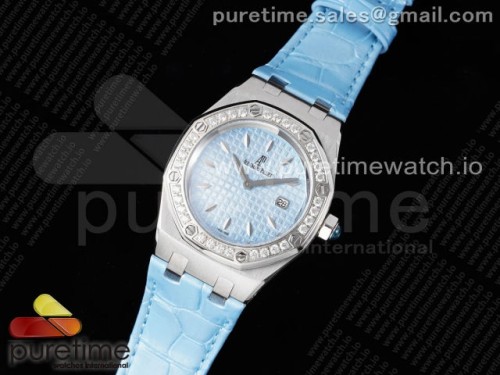 TW공장 오데마피게 로얄오크 오프쇼어 37MM 다이아베젤 블루다이얼 가죽 _ Royal Oak Offshore Ladies 37mm SS TWF Best Edition Blue Dial Diamonds Bezel on Blue Leather Strap ETA Quartz