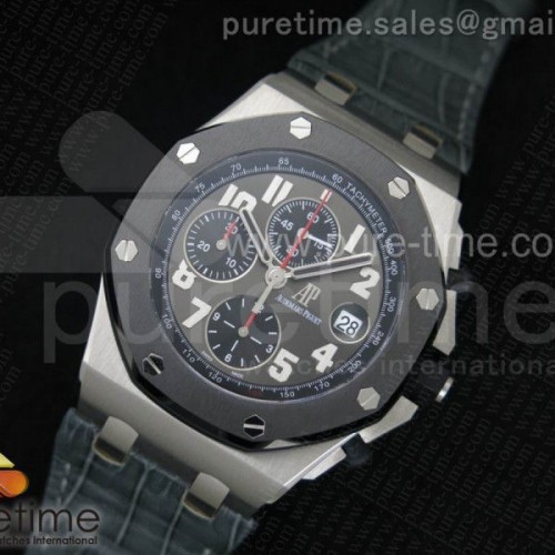 오데마피게 로얄오크 도하리미티드에디션  가죽 Royal Oak Offshore Doha Limited Edition on Gray Leather Strap A3126