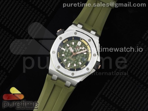 BF공장 오데마피게 로얄오크 오프쇼어 다이버 15720 그린다이얼 그린러버 _ Royal Oak Offshore Diver 15720 BF Best Edition Green Dial on Green Rubber Strap A4308