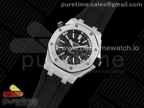 ZF공장 오데마피게 로얄오크 다이버 15703 러버 _ Royal Oak Offshore Diver 15703 ZF 11 Best Edition Black Dial on Black Rubber Strap A2824