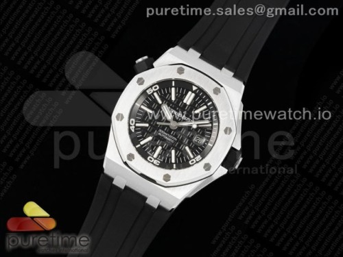 ZF공장 오데마피게 로얄오크 오프쇼어 다이버 15703 블랙 최신 Royal Oak Offshore Diver 15703 ZF 11 Best Edition Black Dial on Black Rubber Strap SA3120 Super Clone V2