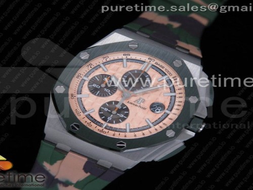 JF공장 오데마피게 로얄오크 오프쇼어 44MM 2108 SIHH 컴뱃 그린세라믹베젤 _ 카모러버스트랩 Royal Oak Offshore 2018 SIHH ‘Combat’ 44mm JF 1_1 Best Edition Green Ceramic Bezel on Camo Rubber Strap A3126 w_ Cyclops