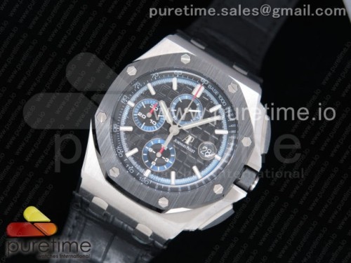 JF공장 오데마피게 로얄오크 오프쇼어 크로노그래프 44 세라믹베젤 블랙앤블루다이얼 _ Royal Oak Offshore 44mm 26411PO SS Updated Black Ceramic Bezel JF 11 Best Edition BlackBlue Dial on Rubber Strap A3126