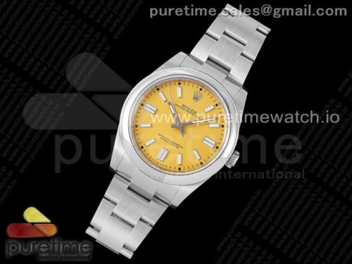 GM공장 롤렉스 오이스터 퍼페츄얼 124300 옐로우다이얼 브슬 _ Oyster Perpetual 41mm 124300 GMF 11 Best Edition 904L Steel Yellow Dial on SS Bracelet SA3230