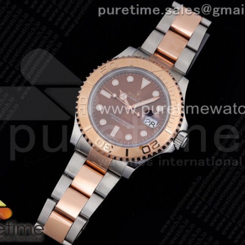 D1공장 롤렉스 요트마스터 로즈골드 포금콤비 브라운다이얼 브슬 _ Yacht-Master 116621 D1F Brown Dial on Rose Gold Wrapped SSRG Bracelet A2836