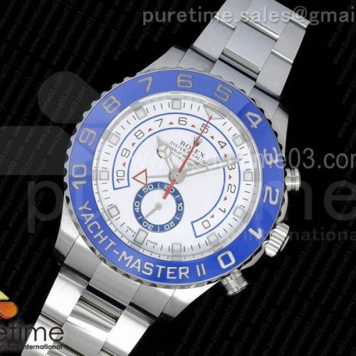 JF공장 롤렉스 요트마스터2 116680 블루 세라믹 화이트 다이얼 브레이슬릿 YachtMaster II 2017 baselworld 116680 SS Blue Ceramic JF 1_1 Best Edition on SS Bracelet A7750