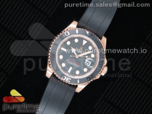 TW공장 롤렉스 요트마스터 블랙다이얼 에버로즈골드 _ Yacht-Master 116655 RG TWF Best Edition Black Ceramic Bezel on Oysterflex Rubber Strap A2836