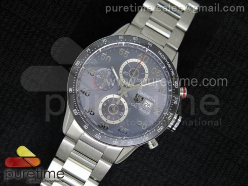 V6공장 태그호이어 까레라 칼리버 1887 세라믹 베젤 그레이 다이얼 브슬 Carrera Calibre 1887 SS V6F 1_1 Best Edition Ceramic Bezel Gray Dial on SS Bracelet CAL1887