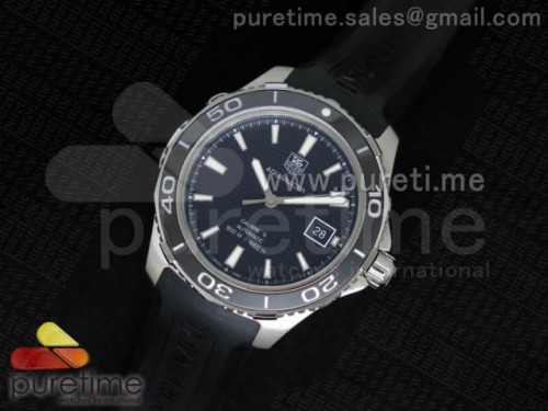V6공장 태그호이어 아쿠아레이서 칼리버 블랙 다이얼 블랙 러버 스트랩 Aquaracer Calibre 5 SS 1_1 Black Dial on Black Rubber Strap A2824