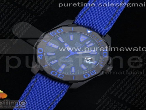 V6공장 태그호이어 아쿠아레이서 칼리버5 PVD 블랙다이얼 블루나일론 _ Aquaracer Calibre 5 PVD 43mm V6F 11 Best Edition BlackBlue Dial on Blue Nylon Strap A2824